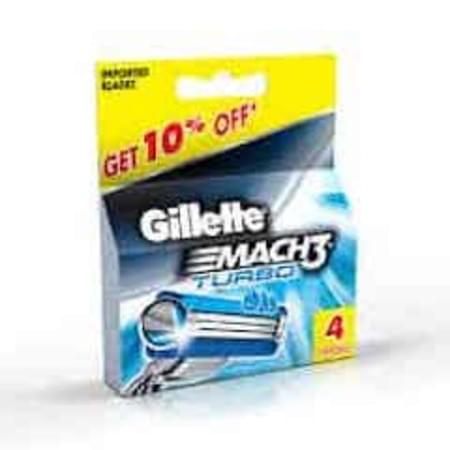 Gillette Mach 3 Turbo Manual Shaving Razor Blades (cartridge) 4 Pieces